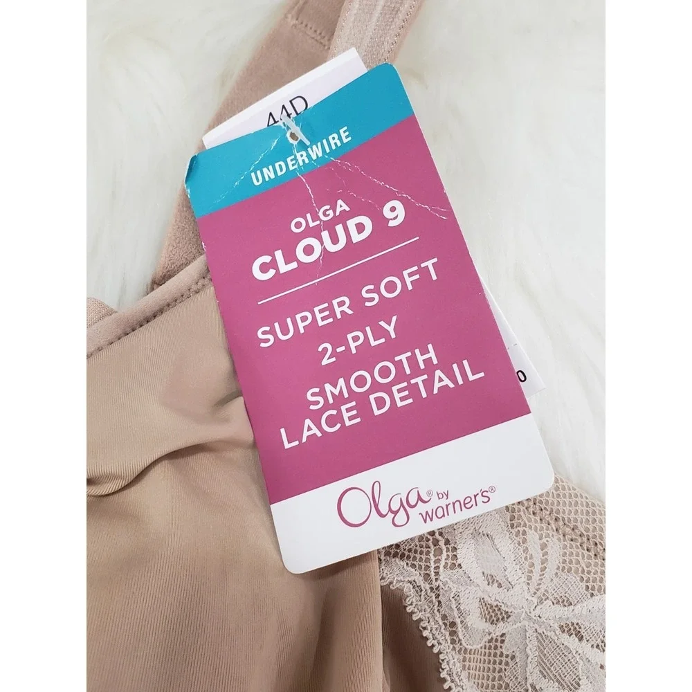 NWT OLGA Cloud 9 underwire BRA with lift GF7961A BEIGE 44D